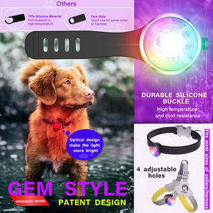 UMIONE RGB <span class=keywords><strong>LED</strong></span> perro luz Clip en silicona luz mascota gato intermitente colgante para Collar Correa arnés - Product Image 4