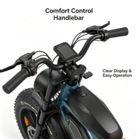 Expédition Rapide Vélo Électrique Tout-Terrain à Pneus Larges, Stock Entrepôt Étranger, Double Moteur, Double Batterie Amovible, Robuste