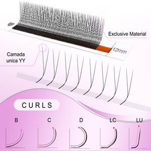 Extensions <span class=keywords><strong>de</strong></span> <span class=keywords><strong>cils</strong></span> russes volume 2D en Y à pointes étroites, <span class=keywords><strong>cils</strong></span> préfabriqués naturels style Y pour maquillage - Product Image 5