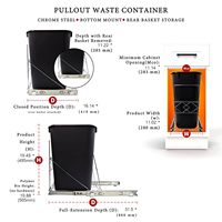 Support de poubelle en métal moderne et durable, organisateur multifonctionnel sous l'armoire et sous l'évier pour les outils de nettoyage de cuisine