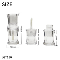Tubes à gloss à lèvres entièrement transparents, tubes à gloss à lèvres vides avec applicateurs à pinceau, emballage cosmétique DIY, tubes à huile pour les lèvres