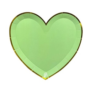 Assiettes en papier pour fête de mariage de la Saint-Valentin, assiettes en papier jetables en forme de cœur - Product Image 6