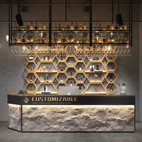 Comptoir de bar en bois massif de style chinois, écologique, durable, rétro, créatif, personnalisé, pour spa, bien-être, bureau