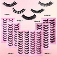 Faux cils russes 3D volumineux, courbure DD, bande complète, volume multicouche, en faux vison, aspect naturel dense, vente en gros