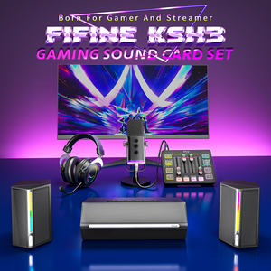 Fifine Ksh3 Tất Cả Trong Một Podcast Thiết Bị Gói Năng Động Bùng Nổ Cánh Tay Microphone 7.1 Kênh Tai Nghe RGB <span class=keywords><strong>2.1</strong></span> Loa Âm Thanh Thẻ - Product Image 6