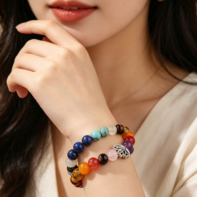 Wholesale 7 Chakra Stone Bracelets - Stretchable Gemstone Beads for Energy Healing & Fashion Jewelry
