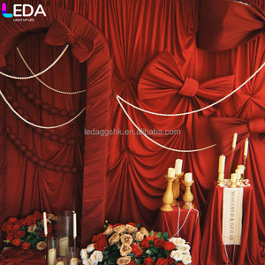 LEDA Wedding Decor Custom Size Stylish Classic <b>Red</b> Fabric <b>Bow</b> For Event Backdrop - Product Image 4