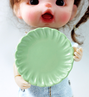 Assiette ovale miniature en résine pour maison de poupée 1/6 1/12, modèle de simulation, décoration pour la rentrée scolaire