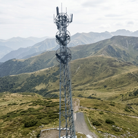Pylône tubulaire en treillis d'acier à 3 pieds, galvanisé, à faible entretien, pour infrastructure de communication sans fil, haute charge, durée de vie 30-50 ans