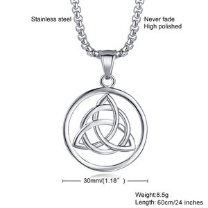 สร้อยคอจี้นอร์สแบบวินเทจทำจากสแตนเลสกล่องดีไซน์แบบผูกเงื่อนแบบไอริชสำหรับเครื่องประดับไวกิ้งครบรอบ - Product Image 6