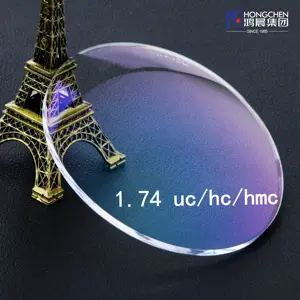 Lensa optik HONGCHEN 1.74 resep indeks tinggi penghalang biru lensa optik pelindung mata untuk promosi