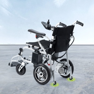 Fauteuil roulant électrique pliable à cadre en acier solide et bon marché, léger et pliable pour handicapés - Product Image 6