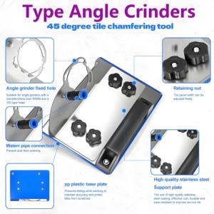 ขาตั้งเครื่องเจียรเหล็กกล้าไร้สนิมเกรดอุตสาหกรรม 45 องศา สำหรับงาน DIY ตัดกระเบื้อง  แบบ 100 ชนิด พร้อมที่จับสำหรับลบคม OEM/ODM - Product Image 5