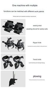 Máquina de Cultivo de Tierra Agrícola Multifuncional con Motor de 4 Tiempos 33, Mini Motocultor para Granja, 1 Año de Garantía - Product Image 4
