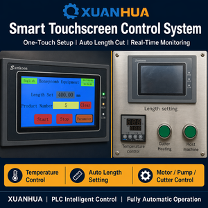 XUANHUA Nouvelle machine automatique de fabrication de feuilles de <span class=keywords><strong>cire</strong></span> <span class=keywords><strong>d</strong></span>'<span class=keywords><strong>abeille</strong></span> 220V PLC Écran tactile HMI Tailles de cellules 4.9-5.4mm <span class=keywords><strong>D</strong></span>écoupe automatique en longueur 304 - Product Image 3