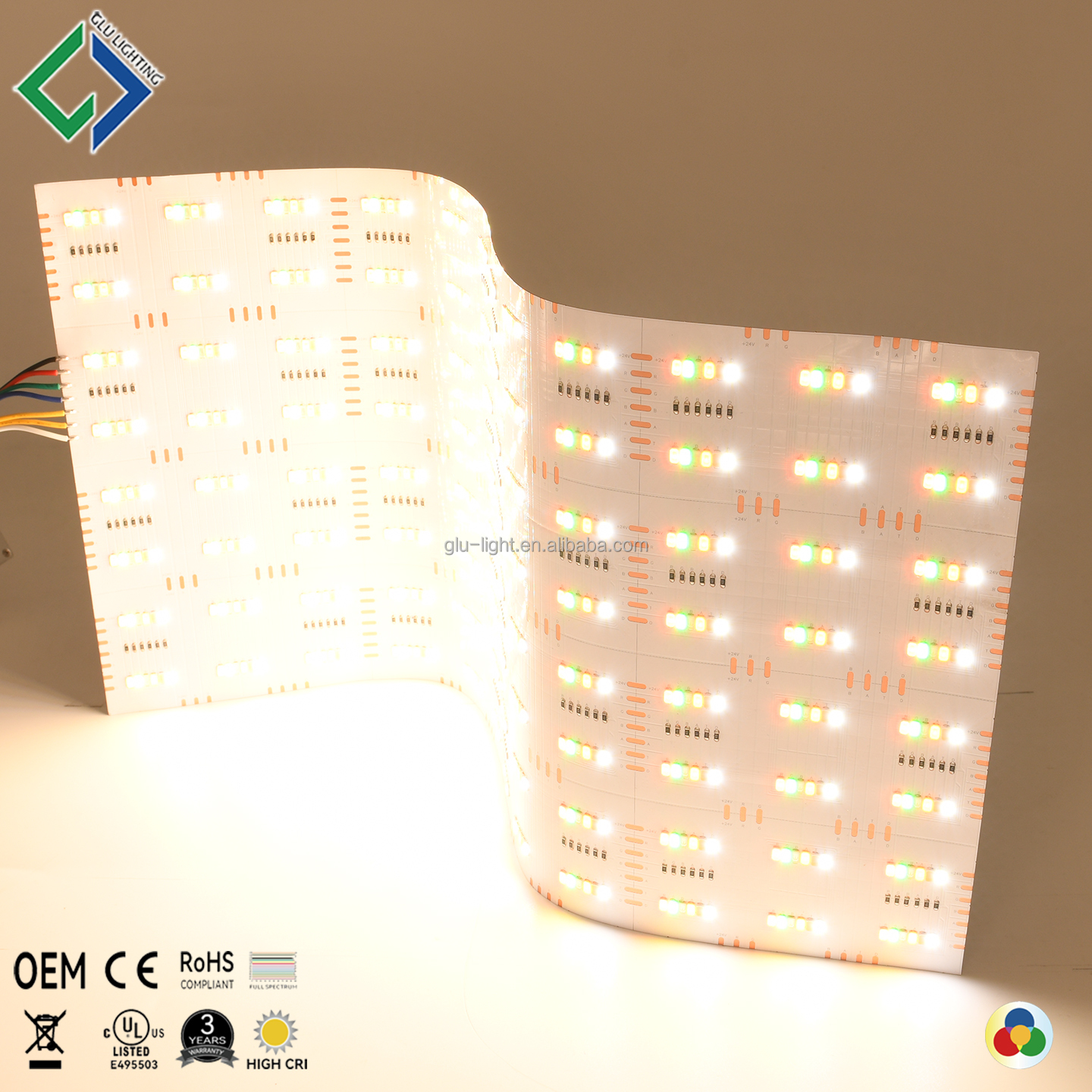 High power high CRI Ra95 5630 RGBACCT rgba bi color flex led panel 24x50cm