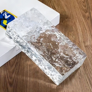 Dimensioni del mattone di vetro solido di cristallo 200x100x50mm edificio blocchi di vetro decorativi mattoni - Product Image 3