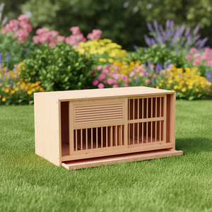 Cage d'élevage de pigeons Longyuan avec porte coulissante, nichoir en bois, cage tout-en-un pour l'élevage, le nidification et l'appariement - Product Image 1