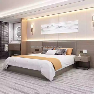 Budget-friendly Modern Hotel Bedroom Furniture Sets Single <b>Twin</b> Wooden <b>Bed</b> <b>Frame</b> With Headboard Nightstands Wardrobe & TV Stand - Product Image 5