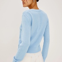 Cardigan en maille douce à manches longues personnalisé, de haute qualité, en mélange cachemire et coton, pour femme, style décontracté, collection automne