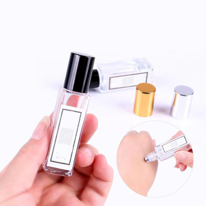 Wholesale 1ml 2ml 3ml 5ml 10ml Clear Square Shape <b>Perfume</b> Container with Cap <b>Roll</b> <b>on</b> Screen Printed Glass Bottles - Product Image 1