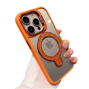 Nuevo diseño chapado doble soporte protección magnética móvil funda para teléfono móvil para <span class=keywords><strong>iPhone</strong></span> 15 Pro Max 16 Plus 14 13 <span class=keywords><strong>12</strong></span> 11 - Product Image 5