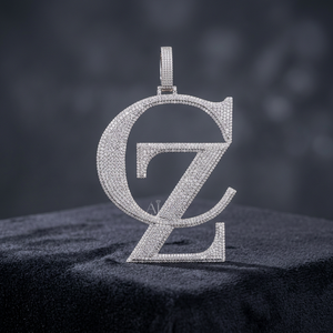 Colgante de Letra Personalizado de Plata 925 con Baño de Oro Rosa y Oro, Moissanita y Circonitas, Estilo Hip Hop, Joyería Unisex - Product Image 1