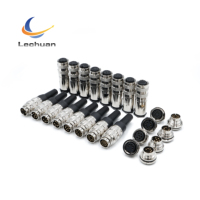 LECHUAN AISG C091 Amphenol Binder Factory Metal 5Pin 7P IP67 Screw Sensor Female Plug M16 Waterproof Circular Signal Connector