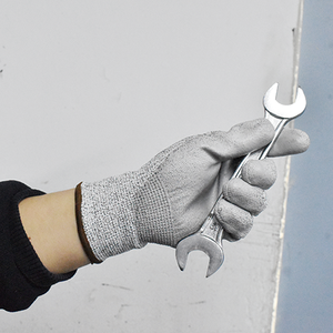 Luvas de Proteção Nível 5 com Palma de Poliuretano, Luvas de Segurança para Trabalho, Anti-Corte com Certificado CE para Construção - Product Image 5