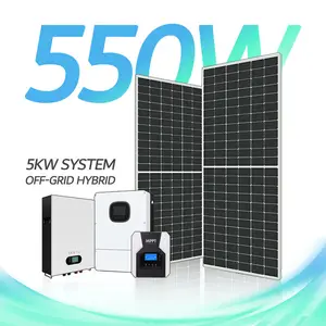 On Off Grid Hybrid hệ thống panneau năng lượng mặt trời fotovoltaic Bảng điều chỉnh Kit 5KW 10KW 20kW điện năng lượng Máy phát điện Hệ thống lưu trữ để sử dụng nhà