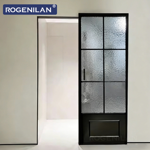 ROGENILAN Portes coulissantes intérieures ultra-étroites en aluminium sans rail, vitrées, à économie d'énergie, avec verre trempé, <span class=keywords><strong>porte</strong></span> fantôme - Product Image 4