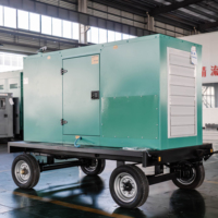 Groupe électrogène diesel mobile silencieux certifié CE/ISO, type remorque, 90 kVA, 110 kVA, étanche, télécommande automatique, démarrage électrique 12 V CC