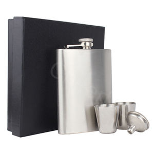 Fiaschetta in metallo whisky a prova di perdite in acciaio inossidabile con Logo Laser da viaggio all'aperto da 8 once - Product Image 3