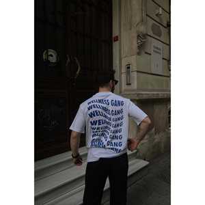 T-shirt oversize imprimé Wellness Gang blanc avec motifs unis et graphiques, sérigraphié à la méthode sérigraphique - Product Image 3