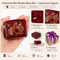 Boîte à musique Castle Sky Laputa Sankyo Wind Mini en bois à 18 notes, à manivelle, gravée sur mesure, cadeau pour fans de jeux, d'anime et de films, OEM 18s
