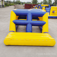 Parcours d'obstacles aquatiques gonflables géants de 20 m, équipement de parc aquatique flottant, jeu de sports nautiques en PVC commercial pour lac, piscine, mer