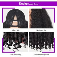 Perruque synthétique Afro bouclée à ondulations rebondissantes, coupe en V, 24 pouces, résistante à la chaleur, avec pointes bouclées, pour femmes noires, en fibre haute température