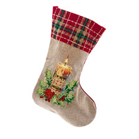 Kits de peinture diamant DIY pour chaussettes de Noël et sacs cadeaux, chaussettes festives, mosaïque à perforation partielle avec outils