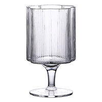Verre à glace en cristal côtelé, tasse à Dessert, pied haut, verres à bière, vin, thé, bouteille d'eau, fête, Bar, Restaurant, ensemble de boissons