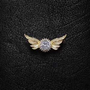 Delicado Broche de Zirconia Cúbica con Forma de Alas de Ángel, Elegante Broche Pequeño para Mujer, Accesorios de Joyería - Product Image 5