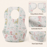 MOMSBIB Lot de 20 bavoirs pour enfants en tissu non tissé, film PE, sans BPA, imperméables, anti-déversement et anti-salissures pour l'alimentation
