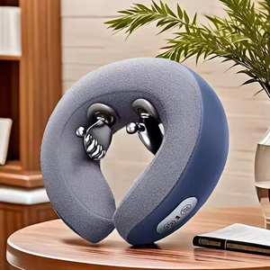 Masajeador de cuello y espalda en forma de U de doble motor, inalámbrico, para viajes en coche, con calefacción por infrarrojos, amasamiento y control de temporización. - Product Image 2