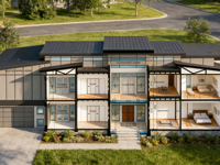 Casa Prefabricada Modular Ecológica de Acero Galvanizado Ligero, Diseño Moderno y Sostenible para Hotel o Apartamento, 616.5m²