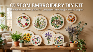 Kit de broderie DIY pour l'art corporel, cerceaux en bambou, motif floral brodé, taille personnalisée, anti-rides, décoration de mariage, cadeau - Product Image 2