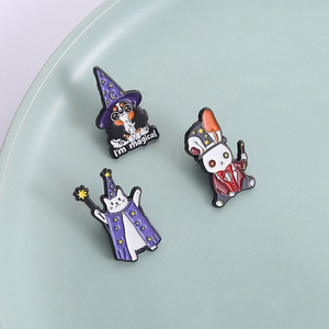 Halloween nouveau bonne qualité <span class=keywords><strong>film</strong></span> mignon <span class=keywords><strong>chat</strong></span> magique chiens et lapins Magic Academy Potion amis émail doux épinglette - Product Image 2