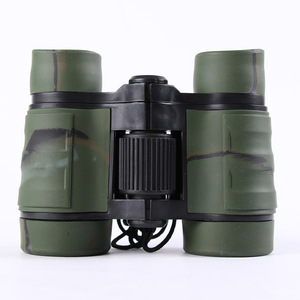 Children Binoculars 4x30 Military Green Rubber Grip Nature Exploration Toy - Product Image 1