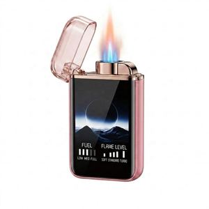 Briquet électronique intelligent LED 2026 en promotion, rechargeable USB-C, design coloré, coupe-vent, pour cigarettes et barbecue - Product Image 4
