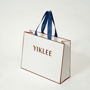 Sac en papier de conception personnalisée avec poignée en ruban sac de shopping de vêtements au détail de boutique pour l'emballage/<span class=keywords><strong>chaussure</strong></span>/shopping/sac fourre-tout de <span class=keywords><strong>mariage</strong></span> - Product Image 2