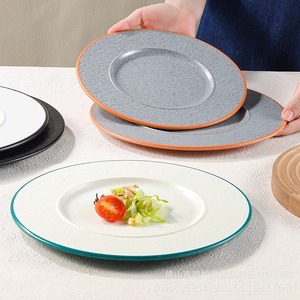 Premium steak <b>plate</b>, Western-style dinner <b>plate</b>, commercial flat <b>plate</b>, imitation porcelain <b>pasta</b> <b>plate</b>, retro <b>plate</b>, melamine - Product Image 2