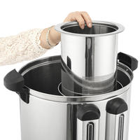Chauffe-eau électrique en acier inoxydable numérique à double robinet pour thé et lait chaud, 30 litres